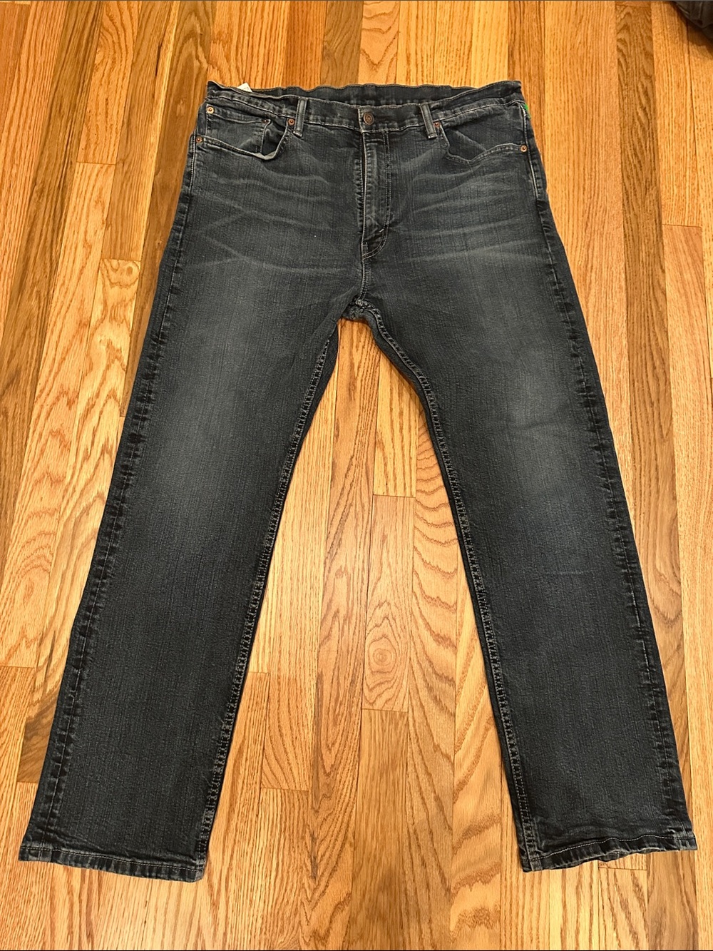 Levi's Blue Wash Straight Leg Jeans-38W 32L